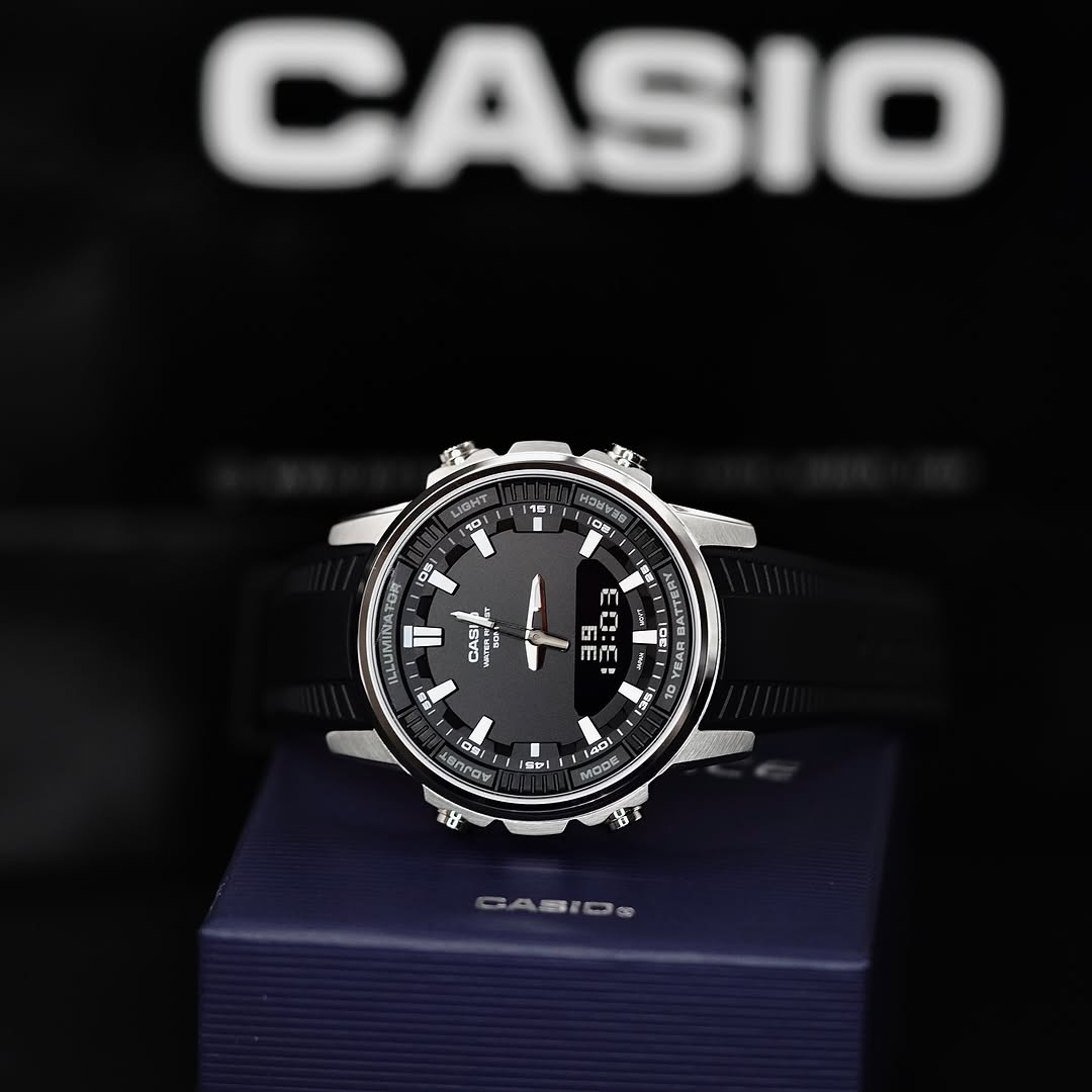 Casio Men’s AMW-840D-1ACVCF Dress Analog-Digital Display Quartz Silver Watch